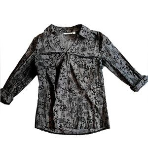 Croft&Barrow 3/4 button up top